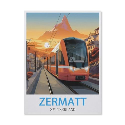 YYNFHCBS DIY Diamond Painting Set，Zermatt die Schweiz，Diamantmalerei, handgemachte Stickerei Geschenke für Erwachsene/Kinder（30 x 40 cm/11.81 x 15.74 Zoll）-E8 von YYNFHCBS