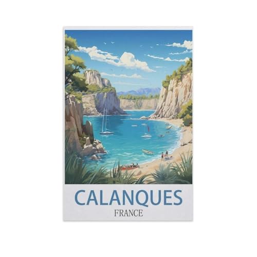 YYNFHCBS DIY Malen nach Zahlen，Calanques, Frankreich，diy malen nach zahlen erwachsene landsch Mit Pinsel und Acrylfarbe Erwachsenenfarbe nach Zahlen Kits Kunst（50x60cm） 19.6x23.6 Zoll-I34 von YYNFHCBS