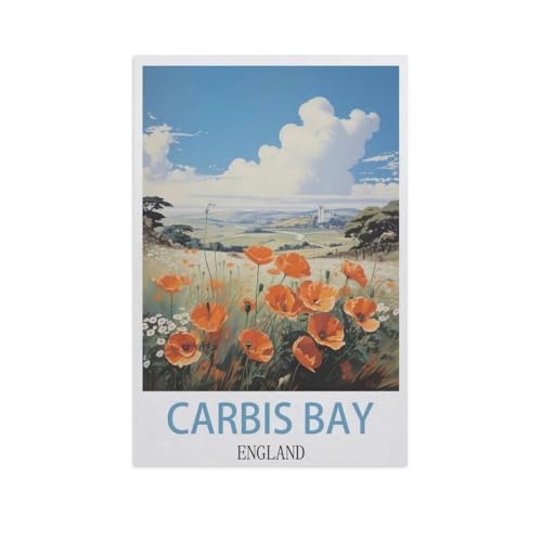 YYNFHCBS DIY Malen nach Zahlen，Carbis Bay England，diy malen nach zahlen erwachsene landsch Mit Pinsel und Acrylfarbe Erwachsenenfarbe nach Zahlen Kits Kunst（20x30cm） 7,8x11,8 Zoll-J54 von YYNFHCBS