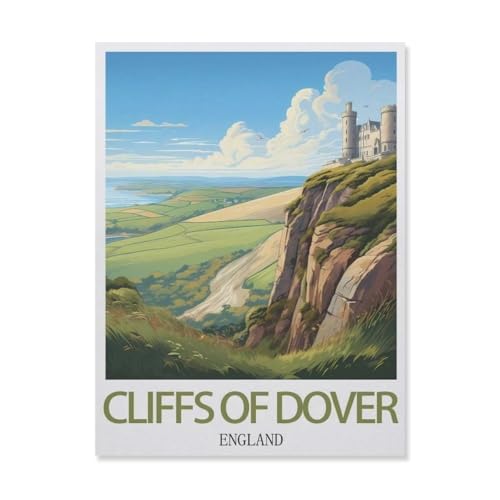 YYNFHCBS DIY Malen nach Zahlen，Cliffs of Dover England，diy malen nach zahlen erwachsene landsch Mit Pinsel und Acrylfarbe Erwachsenenfarbe nach Zahlen Kits Kunst（20x30cm） 7,8x11,8 Zoll-G74 von YYNFHCBS
