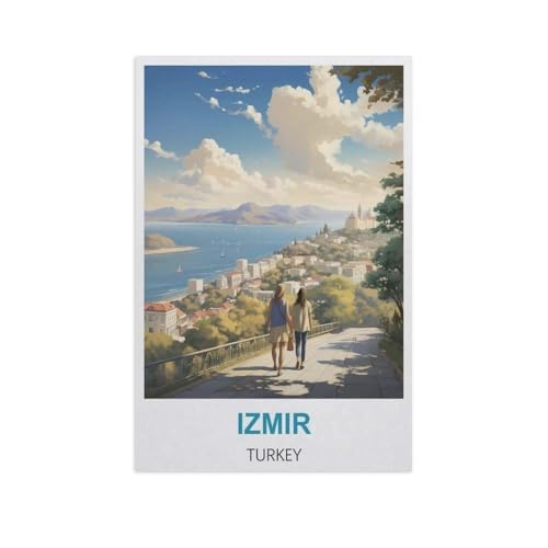 YYNFHCBS DIY Malen nach Zahlen，Izmir, Türkei，diy malen nach zahlen erwachsene landsch Mit Pinsel und Acrylfarbe Erwachsenenfarbe nach Zahlen Kits Kunst（50x60cm） 19.6x23.6 Zoll-H14 von YYNFHCBS
