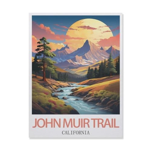 YYNFHCBS DIY Malen nach Zahlen，John Muir Trail Kalifornien，diy malen nach zahlen erwachsene landsch Mit Pinsel und Acrylfarbe Erwachsenenfarbe nach Zahlen Kits Kunst（20x30cm） 7,8x11,8 Zoll-F14 von YYNFHCBS