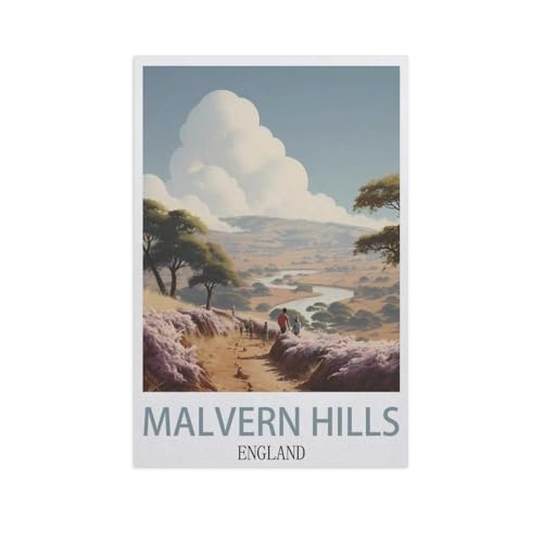 YYNFHCBS DIY Malen nach Zahlen，Malvern Hills, England，diy malen nach zahlen erwachsene landsch Mit Pinsel und Acrylfarbe Erwachsenenfarbe nach Zahlen Kits Kunst（50x60cm） 19.6x23.6 Zoll-J34 von YYNFHCBS