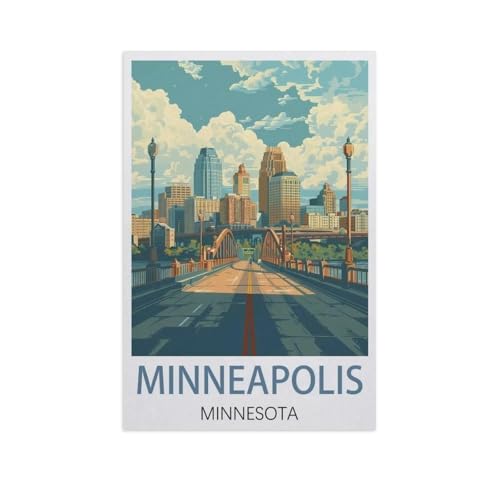 YYNFHCBS DIY Malen nach Zahlen，Minneapolis Minnesota，diy malen nach zahlen erwachsene landsch Mit Pinsel und Acrylfarbe Erwachsenenfarbe nach Zahlen Kits Kunst（50x60cm） 19.6x23.6 Zoll-J74 von YYNFHCBS
