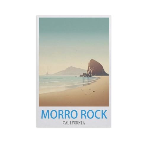 YYNFHCBS DIY Malen nach Zahlen，Morro Rock, Kalifornien，diy malen nach zahlen erwachsene landsch Mit Pinsel und Acrylfarbe Erwachsenenfarbe nach Zahlen Kits Kunst（20x30cm） 7,8x11,8 Zoll-H34 von YYNFHCBS