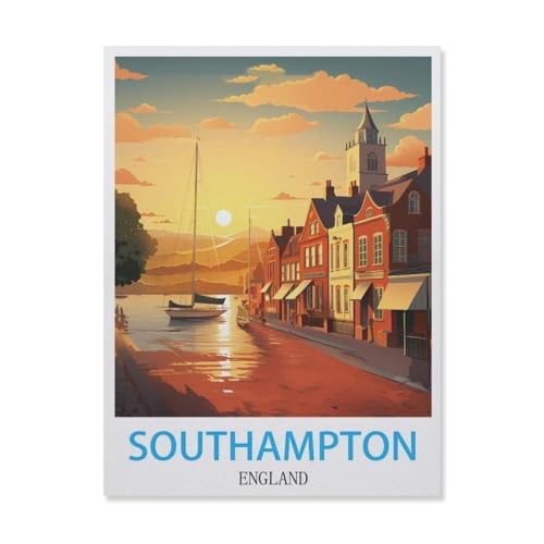YYNFHCBS DIY Malen nach Zahlen，Southampton England，diy malen nach zahlen erwachsene landsch Mit Pinsel und Acrylfarbe Erwachsenenfarbe nach Zahlen Kits Kunst（50x60cm） 19.6x23.6 Zoll-G34 von YYNFHCBS