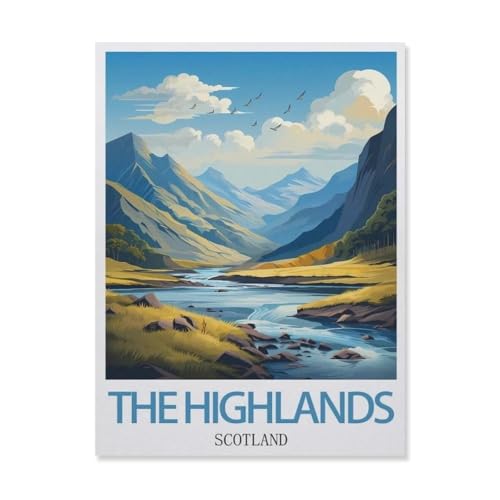 YYNFHCBS DIY Malen nach Zahlen，The Highlands Schottland，diy malen nach zahlen erwachsene landsch Mit Pinsel und Acrylfarbe Erwachsenenfarbe nach Zahlen Kits Kunst（20x30cm） 7,8x11,8 Zoll-G54 von YYNFHCBS