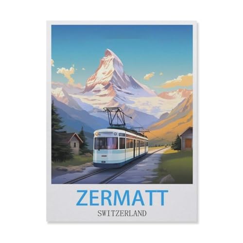 YYNFHCBS DIY Malen nach Zahlen，Zermatt die Schweiz，diy malen nach zahlen erwachsene landsch Mit Pinsel und Acrylfarbe Erwachsenenfarbe nach Zahlen Kits Kunst（50x60cm） 19.6x23.6 Zoll-F34 von YYNFHCBS