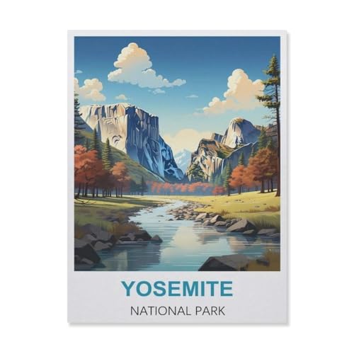YYNFHCBS DIY Malen nach Zahlen-Ölgemälde Geschenk für Erwachsene Kinder，Yosemite Nationalpark，Malen Nach Zahlen Kits Wohnzimmer Schlafzimmer Wanddekoration（20x30cm） 7,8x11,8 Zoll-C5 von YYNFHCBS
