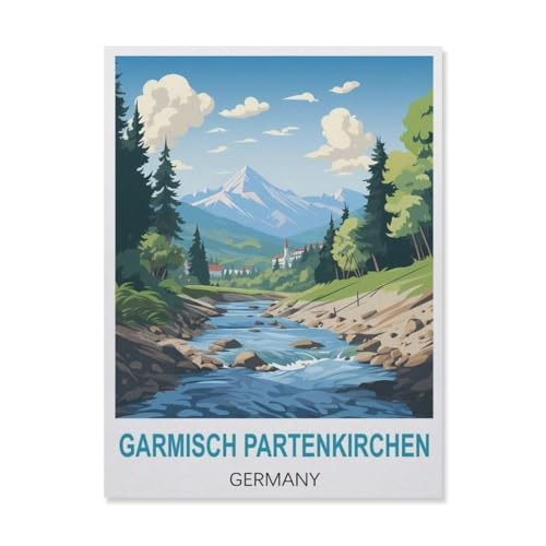 YYNFHCBS Diamond Painting，Garmisch-Partenkirchen Deutschland，Diamant Malerei Kunst Stickerei Kreuzstich Bilder Geschenk Wanddekoration（30 x 40 cm/11.81 x 15.74 Zoll）-B90 von YYNFHCBS