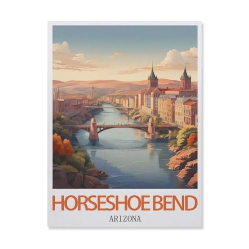YYNFHCBS Diamond Painting，Horseshoe Bend Arizona，Diamant Malerei Kunst Stickerei Kreuzstich Bilder Geschenk Wanddekoration（40 x 50 cm/15.74 x 19.68 Zoll）-F30 von YYNFHCBS
