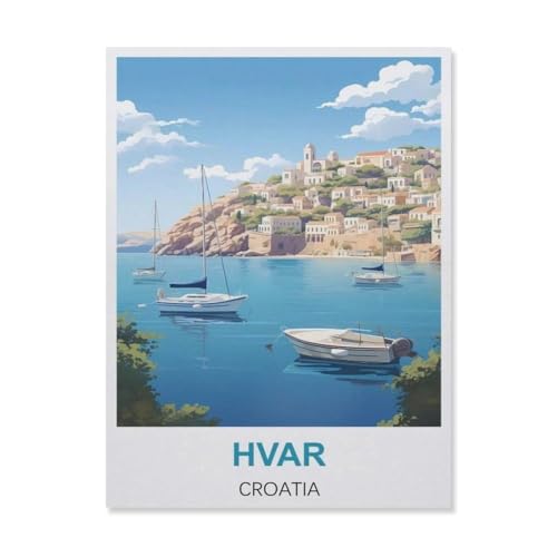 YYNFHCBS Diamond Painting，Hvar Kroatien，DIY 5d Diamant Painting Bilder, Diamant malerei Kits Malen nach Zahlen Wohnzimmer Bilder für die Inneneinrichtung（30 x 40 cm/11.81 x 15.74 Zoll）-C17 von YYNFHCBS
