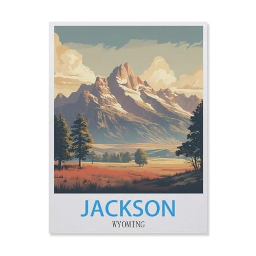 YYNFHCBS Diamond Painting，Jackson Wyoming，Crystal Embroidery Beads 5D Full Round Cross Stitch Kit Handwork Mosaic（50 x 60 cm/19.68 x 23.62 Zoll）-E11 von YYNFHCBS