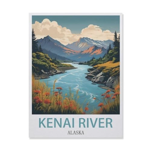YYNFHCBS Diamond Painting，Kenai River Alaska，Diamant Malerei Kunst Stickerei Kreuzstich Bilder Geschenk Wanddekoration（50 x 60 cm/19.68 x 23.62 Zoll）-F70 von YYNFHCBS