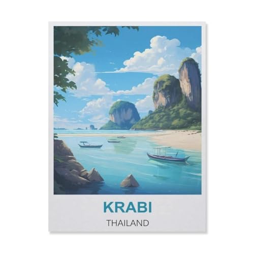 YYNFHCBS Diamond Painting，Krabi Thailand，Crystal Embroidery Beads 5D Full Round Cross Stitch Kit Handwork Mosaic（40 x 50 cm/15.74 x 19.68 Zoll）-A31 von YYNFHCBS