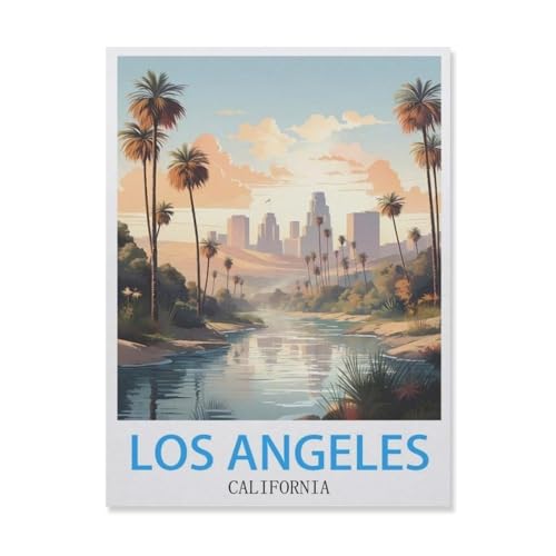 YYNFHCBS Diamond Painting，Los Angeles Kalifornien，Diamant Malerei Kunst Stickerei Kreuzstich Bilder Geschenk Wanddekoration（30 x 40 cm/11.81 x 15.74 Zoll）-E70 von YYNFHCBS