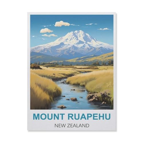 YYNFHCBS Diamond Painting，Mount Ruapehu Neuseeland，Diamant Malerei Kunst Stickerei Kreuzstich Bilder Geschenk Wanddekoration（40 x 50 cm/15.74 x 19.68 Zoll）-A90 von YYNFHCBS