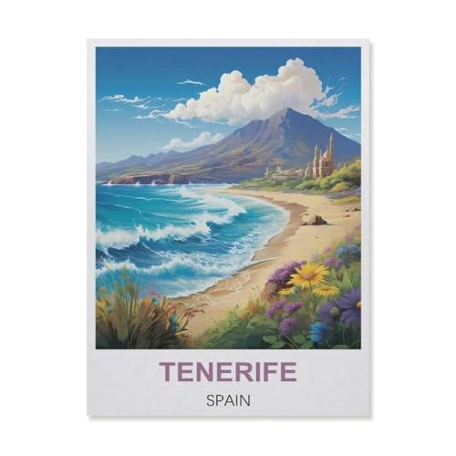 YYNFHCBS Diamond Painting，Teneriffa Spanien，Crystal Embroidery Beads 5D Full Round Cross Stitch Kit Handwork Mosaic（40 x 50 cm/15.74 x 19.68 Zoll）-C91 von YYNFHCBS