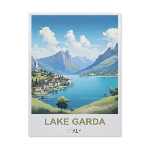 YYNFHCBS Full Round Drill 5d DIY Diamond Painting，Gardasee Italien，Diamond Embroidery Wall Home Decoration Kids Gift（30 x 40 cm/11.81 x 15.74 Zoll）-D20 von YYNFHCBS