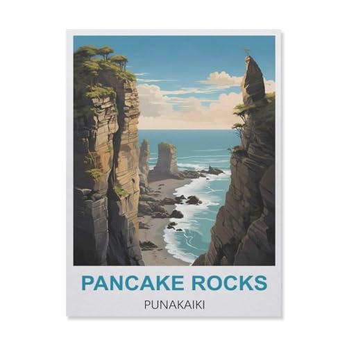 YYNFHCBS Full Round Drill 5d DIY Diamond Painting，Pancake Rocks Punakaiki，Diamond Embroidery Wall Home Decoration Kids Gift（50 x 60 cm/19.68 x 23.62 Zoll）-A40 von YYNFHCBS