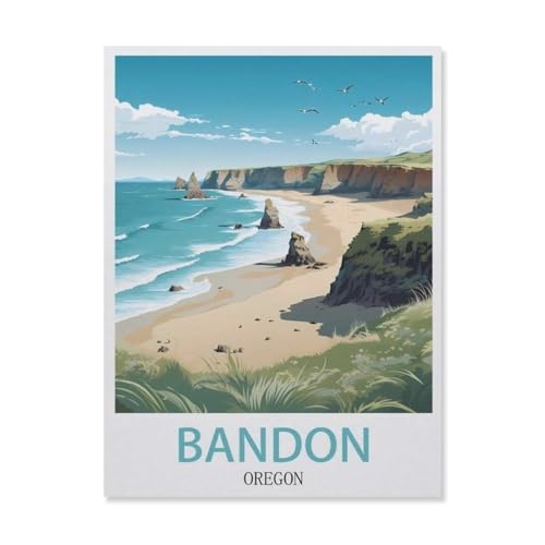 YYNFHCBS Malen Nach Zahlen，Bandon Oregon，Malen Nach Zahlen Erwachsene Anfänger Kinder DIY Ölgemälde auf Leinwand Geschenk Malen Nach Zahlen Kits（50x60cm） 19.6x23.6 Zoll-F72 von YYNFHCBS