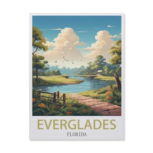 YYNFHCBS Malen Nach Zahlen Erwachsene，Everglades Florida，Malen Nach Zahlen Mit Pinseln und Acrylfarbe,DIY Set Basteln Erwachsene mit Pinseln und Acrylfarben für Home Decor（40x50cm） 15.7x19.6 Zoll-F67 von YYNFHCBS