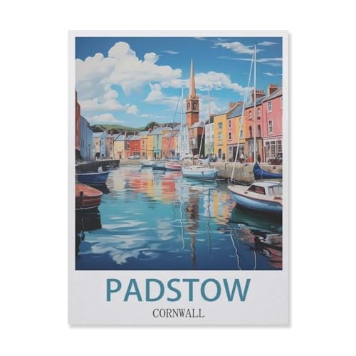 YYNFHCBS Malen Nach Zahlen Erwachsene，Padstow Cornwall，Malen Nach Zahlen Mit Pinseln und Acrylfarbe,DIY Set Basteln Erwachsene mit Pinseln und Acrylfarben für Home Decor（20x30cm） 7,8x11,8 Zoll-G7 von YYNFHCBS