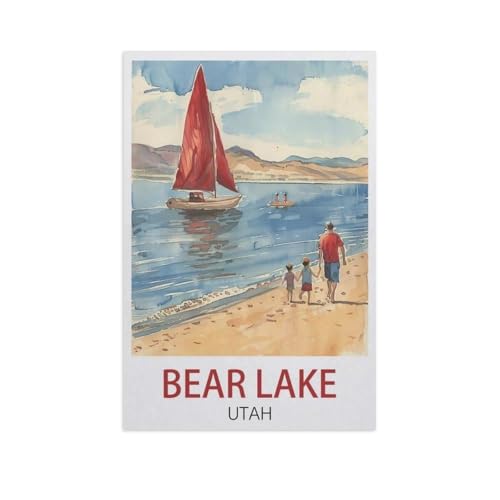 YYNFHCBS Malen nach Zahlen，Bear Lake Utah，diy malen nach zahlen erwachsene landsch Mit Pinsel und Acrylfarbe Kits Theme Digital Home Wall Artwork（40x50cm） 15.7x19.6 Zoll-J46 von YYNFHCBS
