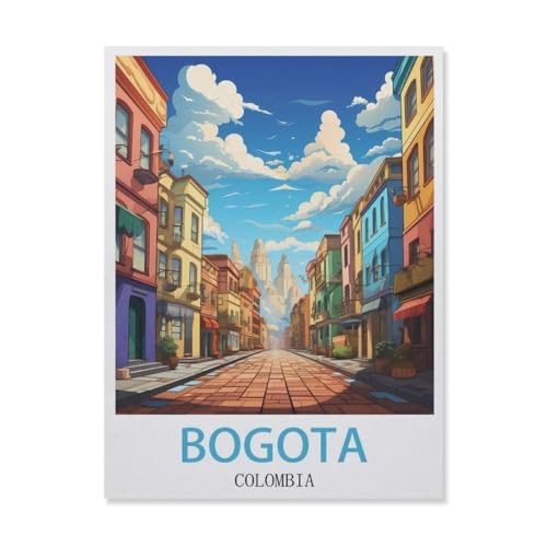YYNFHCBS Malen nach Zahlen，Bogotá Kolumbien，diy malen nach zahlen erwachsene landsch Mit Pinsel und Acrylfarbe Kits Theme Digital Home Wall Artwork（50x60cm） 19.6x23.6 Zoll-F46 von YYNFHCBS