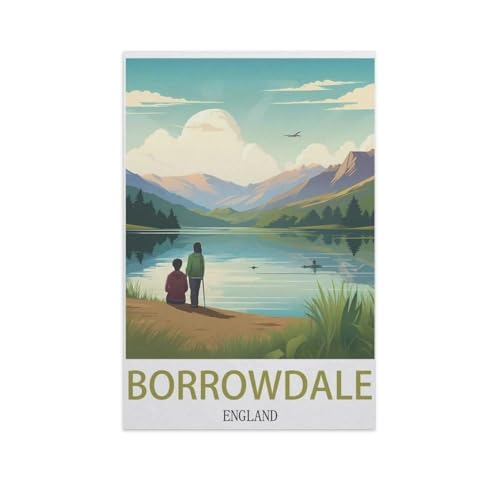 YYNFHCBS Malen nach Zahlen，Borrowdale, England，diy malen nach zahlen erwachsene landsch Mit Pinsel und Acrylfarbe Kits Theme Digital Home Wall Artwork（50x60cm） 19.6x23.6 Zoll-I86 von YYNFHCBS