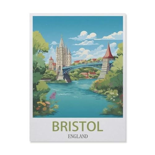 YYNFHCBS Malen nach Zahlen，Bristol England，diy malen nach zahlen erwachsene landsch Mit Pinsel und Acrylfarbe Kits Theme Digital Home Wall Artwork（40x50cm） 15.7x19.6 Zoll-G6 von YYNFHCBS