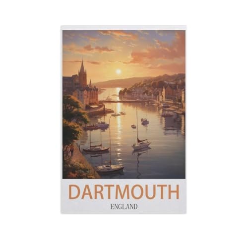 YYNFHCBS Malen nach Zahlen，Dartmouth, England，diy malen nach zahlen erwachsene landsch Mit Pinsel und Acrylfarbe Kits Theme Digital Home Wall Artwork（50x60cm） 19.6x23.6 Zoll-J6 von YYNFHCBS