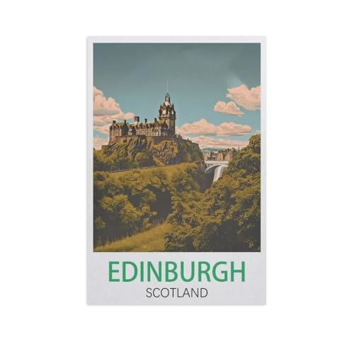 YYNFHCBS Malen nach Zahlen，Edinburgh Schottland，diy malen nach zahlen erwachsene landsch Mit Pinsel und Acrylfarbe Kits Theme Digital Home Wall Artwork（30x40cm） 11.8x15.7 Zoll-J66 von YYNFHCBS