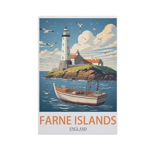 YYNFHCBS Malen nach Zahlen，Farne Islands, England，diy malen nach zahlen erwachsene landsch Mit Pinsel und Acrylfarbe Kits Theme Digital Home Wall Artwork（30x40cm） 11.8x15.7 Zoll-I66 von YYNFHCBS