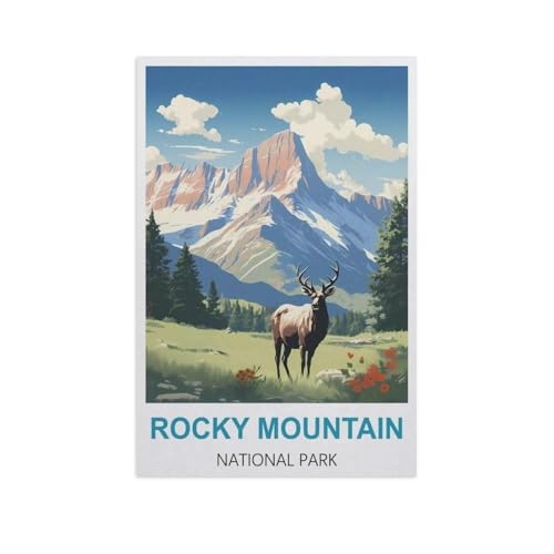 YYNFHCBS Malen nach Zahlen，Rocky Mountain Nationalpark，diy malen nach zahlen erwachsene landsch Mit Pinsel und Acrylfarbe Kits Theme Digital Home Wall Artwork（50x60cm） 19.6x23.6 Zoll-H46 von YYNFHCBS