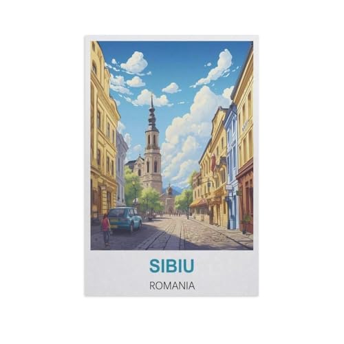 YYNFHCBS Malen nach Zahlen，Sibiu, Rumänien，diy malen nach zahlen erwachsene landsch Mit Pinsel und Acrylfarbe Kits Theme Digital Home Wall Artwork（50x60cm） 19.6x23.6 Zoll-H6 von YYNFHCBS