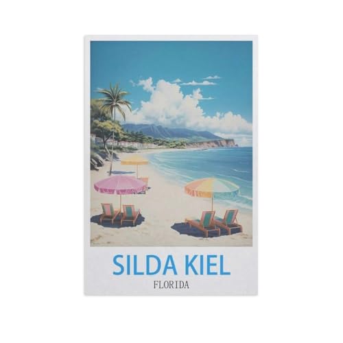 YYNFHCBS Malen nach Zahlen，Silda Kiel, Florida，diy malen nach zahlen erwachsene landsch Mit Pinsel und Acrylfarbe Kits Theme Digital Home Wall Artwork（50x60cm） 19.6x23.6 Zoll-H86 von YYNFHCBS