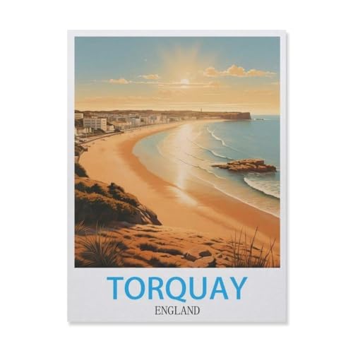 YYNFHCBS Malen nach Zahlen，Torquay England，diy malen nach zahlen erwachsene landsch Mit Pinsel und Acrylfarbe Kits Theme Digital Home Wall Artwork（50x60cm） 19.6x23.6 Zoll-G46 von YYNFHCBS