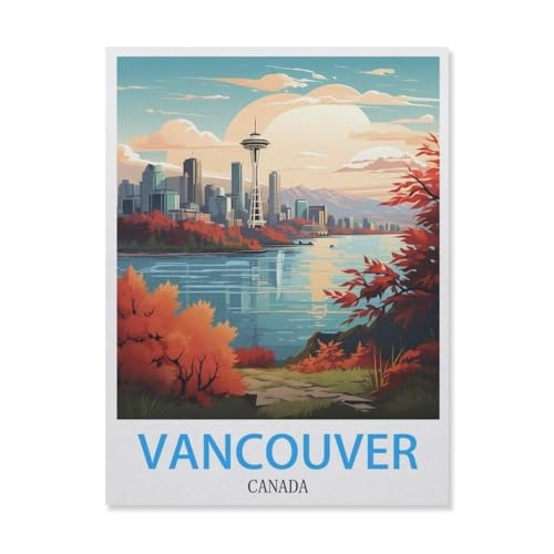 YYNFHCBS Malen nach Zahlen，Vancouver Kanada，diy malen nach zahlen erwachsene landsch Mit Pinsel und Acrylfarbe Kits Theme Digital Home Wall Artwork（20x30cm） 7,8x11,8 Zoll-F26 von YYNFHCBS