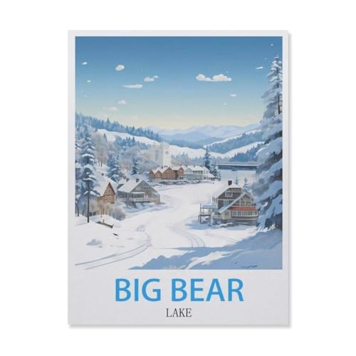 YYNFHCBS Round Diamond 5D DIY，Big Bear Lake Kalifornien，5d DIY Diamant Malerei Kreuzstich Mosaik Strass Home Decoration（30 x 40 cm/11.81 x 15.74 Zoll）-F45 von YYNFHCBS