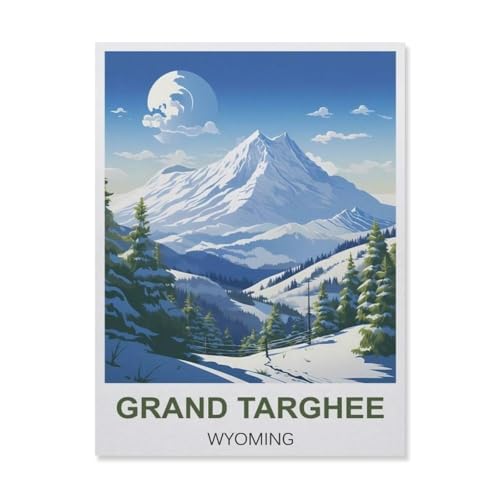 YYNFHCBS Round Diamond 5D DIY，Grand Targhee Wyoming，5d DIY Diamant Malerei Kreuzstich Mosaik Strass Home Decoration（50 x 60 cm/19.68 x 23.62 Zoll）-C85 von YYNFHCBS