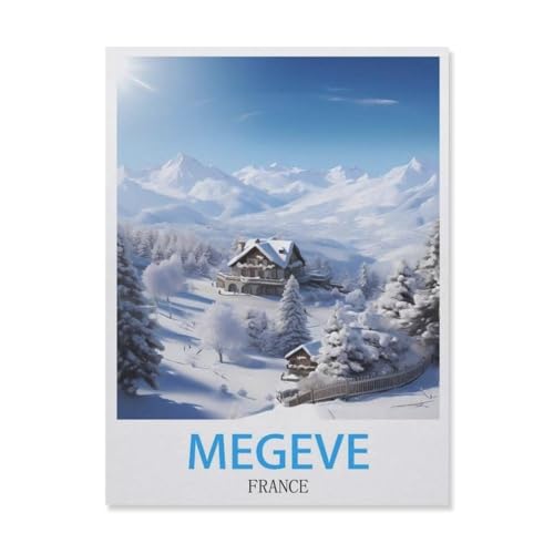 YYNFHCBS Round Diamond 5D DIY，Megève Frankreich，5d DIY Diamant Malerei Kreuzstich Mosaik Strass Home Decoration（30 x 40 cm/11.81 x 15.74 Zoll）-F85 von YYNFHCBS