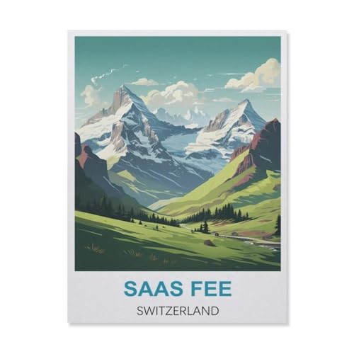 YYNFHCBS Saas-Fee die Schweiz，DIY Diamant Stickerei volle Round Bohrer 5d DIY Diamant malerei mosaik dekoration（30 x 40 cm/11.81 x 15.74 Zoll）-B23 von YYNFHCBS