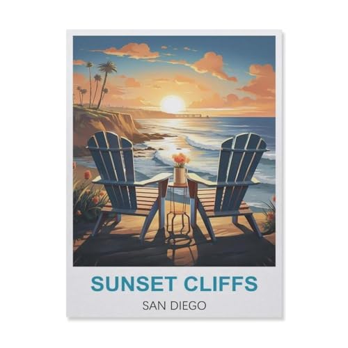 YYNFHCBS Sunset Cliffs San Diego，DIY Diamant Stickerei volle Round Bohrer 5d DIY Diamant malerei mosaik dekoration（30 x 40 cm/11.81 x 15.74 Zoll）-C43 von YYNFHCBS