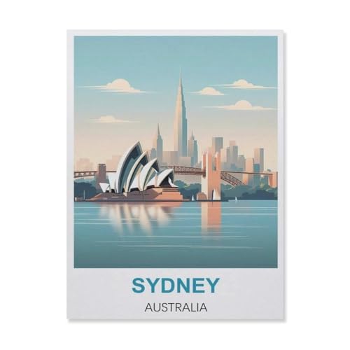YYNFHCBS Sydney Australien，Full Round Diamond 5D DIY Diamond Painting 3D Stickerei Kreuzstich Mosaik Gemälde Dekor（30 x 40 cm/11.81 x 15.74 Zoll）-A2 von YYNFHCBS
