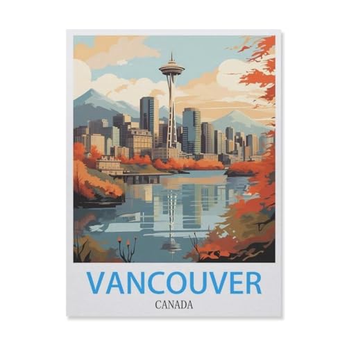 YYNFHCBS Vancouver Kanada，Full Round Diamond 5D DIY Diamond Painting 3D Stickerei Kreuzstich Mosaik Gemälde Dekor（30 x 40 cm/11.81 x 15.74 Zoll）-F42 von YYNFHCBS