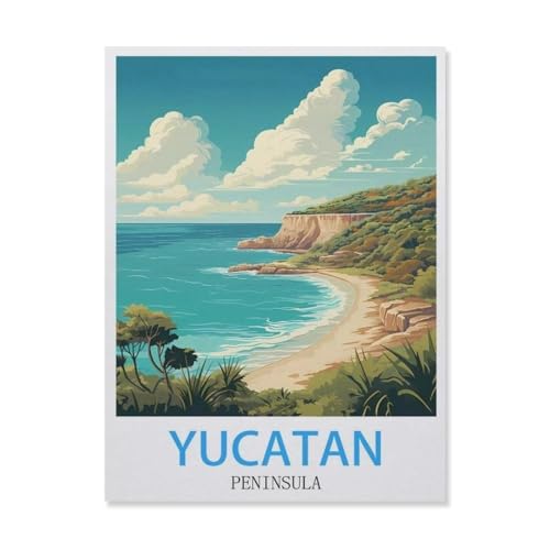 YYNFHCBS Yucatan Halbinsel Mexiko，Full Round Diamond 5D DIY Diamond Painting 3D Stickerei Kreuzstich Mosaik Gemälde Dekor（30 x 40 cm/11.81 x 15.74 Zoll）-F82 von YYNFHCBS