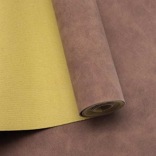1 Yard Weichen Kunstlederstoffes - 91cm x 137cm Kunstleder Lederimitat Lederstoff Polsterstoff für DIY-Näharbeiten, Handtaschen, Sofas und Handwerksdekorationen (Dunkelbraun) von YYOUMING