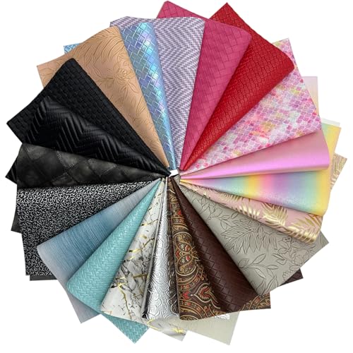 20 Stück Kunstlederplatten 21 x 32 cm - Vielfältige Farben & Muster - Ideal für DIY Bastelprojekte - Kreative Kraftewerkstoffe für Handarbeiten 20 Stück Kunstlederplatten 21 x 32 cm - Vielfältige Farben & Muster - Ideal für DIY Bastelprojekte - Kreative Kraftewerkstoffe für Handarbeiten von YYOUMING