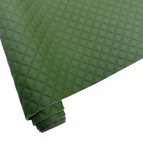 Weiches Kunstleder Gewebe 41x135cm Polsterstoff Gestepptes PU-Leder für Ledertaschen, Autoinnenräume, Sofas, handgefertigte DIY (Dunkelgrün) von YYOUMING